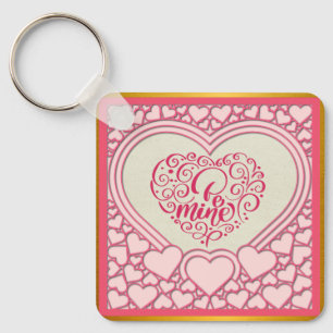 Elegante Roze Hart Gelukkige Valentijnsdag Stijlvo Sleutelhanger