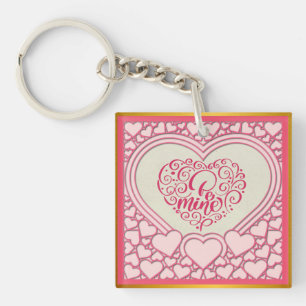 Elegante Roze Hart Gelukkige Valentijnsdag Stijlvo Sleutelhanger