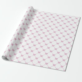 Elegante Roze Hart Raster Inpakpapier