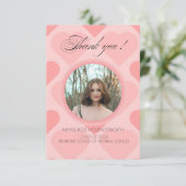 Elegante roze harten afstudeer bedankt (Staand voorkant)