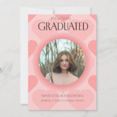 Elegante roze harten Afstuderen Aankondiging (Voorkant)