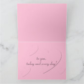 Elegante roze harten, Dusky Paarse, Witte Verjaard Kaart (Binnen)