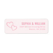 Elegante Roze Harten Etiket (Voorkant)