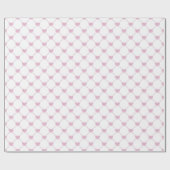Elegante Roze Hartjes Raster Inpakpapier (Vlak)
