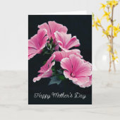 Elegante Roze Heemst Mallow Malva Bloem Kaart (Gele Bloem)