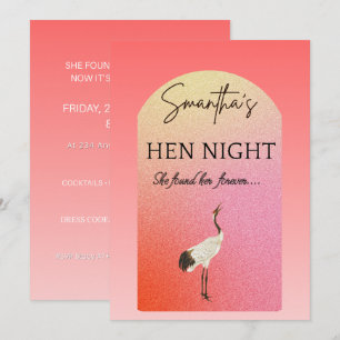 Elegante Roze Hen Party Uitnodiging Op Maat Gema