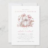 Elegante Roze Herfst Pompoen Koppel Bruiloft Kaart (Voorkant)