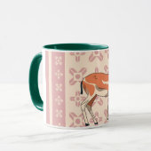 Elegante roze hertenprint Kerst Mok (Voorkant links)