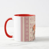 Elegante roze hertenprint Kerst Mok (Links)