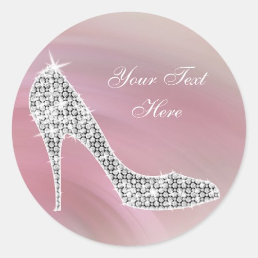 Elegante roze hoge hak schoen Stickers (Voorkant)