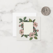 Elegante  roze hondenhouten bloemen notitiekaartje (Voorkant / Achterkant in situ)