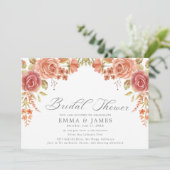 Elegante Roze Horizontale Bruiloft Uitnodiging (Staand voorkant)