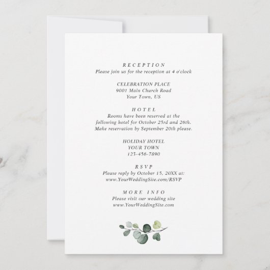 Elegante roze hortensia bloemenbruiloft alles in é kaart (Achterkant)