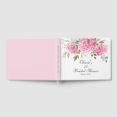 Elegante Roze Hortensia Eucalyptus Bruiloft Feest Gastenboek (Volledig)
