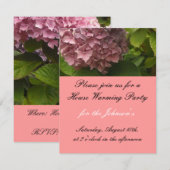 Elegante Roze Hortensia Huis Verwarmingsuitnodigin Kaart (Voorkant / Achterkant)