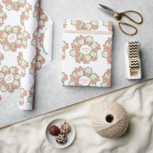 Elegante Roze Hortensia Zomer Lente Baby Shower Cadeaupapier