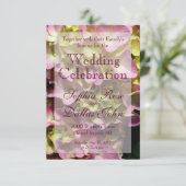 Elegante Roze Hortensia's geel roze bloemenbruilof Kaart (Staand voorkant)