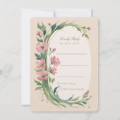 Elegante Roze Huwelijk RSVP Uitnodiging Kaart (Voorkant)