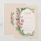 Elegante Roze Huwelijk RSVP Uitnodiging Kaart (Voorkant / Achterkant)