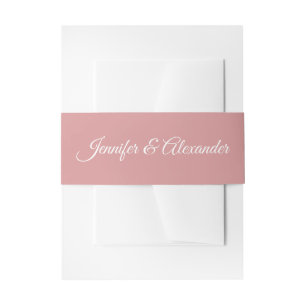 Elegante Roze Huwelijksliefde Minimalistisch Uitnodigingen Wikkel