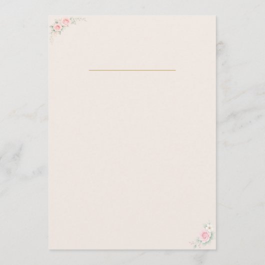 Elegante Roze Huwelijksprogramma Kaart (Achterkant)