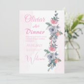 Elegante roze huwelijksuitnodiging: een perfecte m kaart (Staand voorkant)