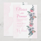 Elegante roze huwelijksuitnodiging: een perfecte m kaart (Voorkant / Achterkant)