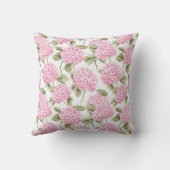 Elegante roze Hydragea bloemen patroon Monogram Kussen (Achterkant)