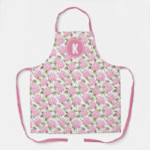 Elegante roze Hydragea bloemen patroon Monogram Schort (Voorkant)