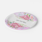 Elegante Roze Hydrangea Bloem Feest Papieren Bordje (Gekanteld)