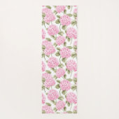 Elegante Roze Hydrangea Bloemen Patroon Monogram Yogamat (Achterkant)