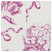 Elegante  Roze Hydrangea Bloemenbogen Stof (Close Up)