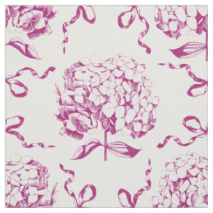 Elegante Roze Hydrangea Bloemenbogen Stof