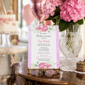 Elegante Roze Hydrangea Bloemige Verjaardag Kaart