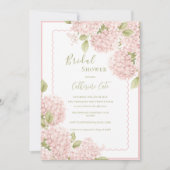 Elegante Roze Hydrangea Bruidsuitnodiging Kaart (Voorkant)