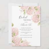 Elegante Roze Hydrangea Bruidsuitnodiging Kaart (Voorkant)