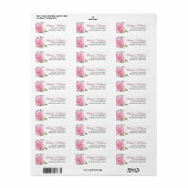 Elegante roze Hydrangea Eucalyptus retouradres Etiket (Full Sheet)