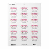 Elegante roze Hydrangea Eucalyptus retouradres Etiket (Full Sheet)