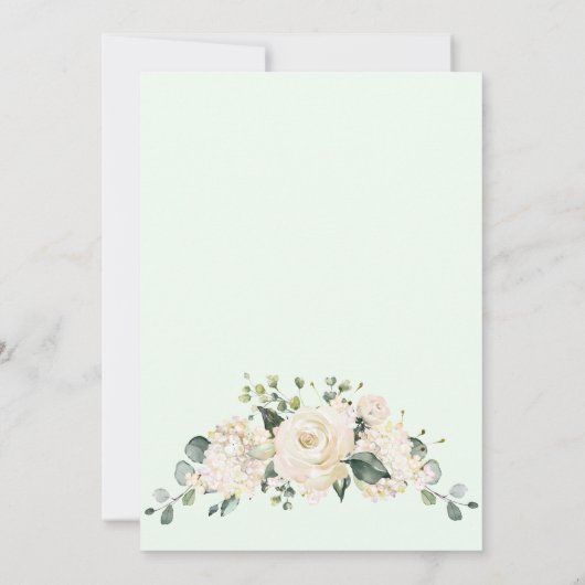 Elegante Roze Hydrangea Rozen Bruidsdouche per Pos Kaart (Achterkant)