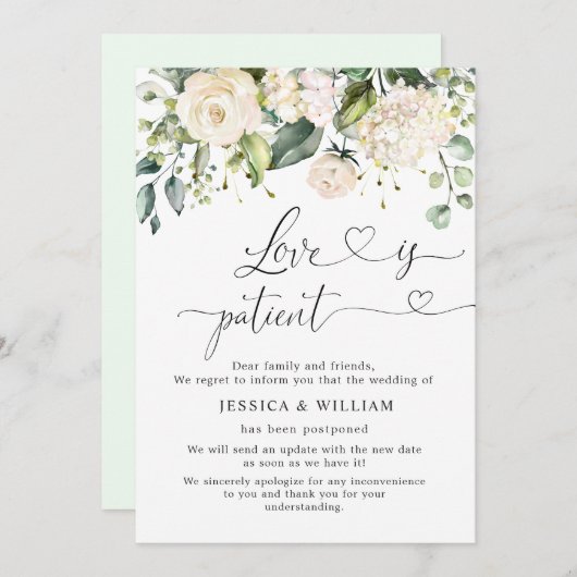 Elegante Roze Hydrangea Rozen Uitgesteld Kaart (Voorkant / Achterkant)