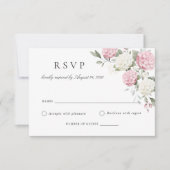 Elegante Roze Hydrangea Trouw RSVP Kaart (Voorkant)