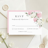 Elegante Roze Hydrangea Trouw RSVP Kaart