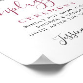 Elegante roze Hydrangea Unplugged huwelijksceremon Poster (Hoek)