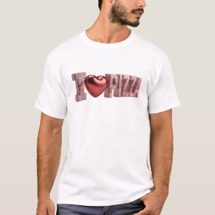 Elegante Roze I LOVE PIZZA Origineel Design T-shirt