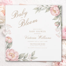 Elegante Roze In Bloei Meisje Baby Shower