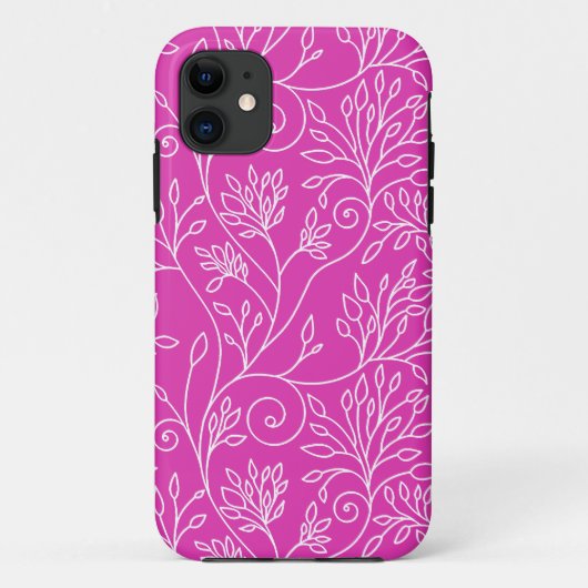 Elegante roze iPhone 5 hoes met bloemen (Achterkant)