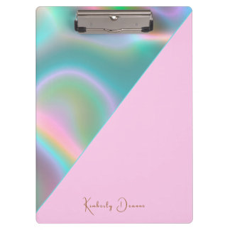 Elegante Roze Iridiserende Holografisch Klembord
