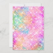 Elegante roze iriserende zilveren glitter bedankt kaart (Achterkant)