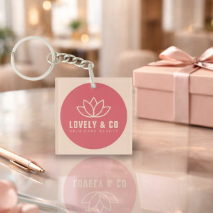 Elegante Roze & Ivoor Salon Zakelijke Promotie Sleutelhanger