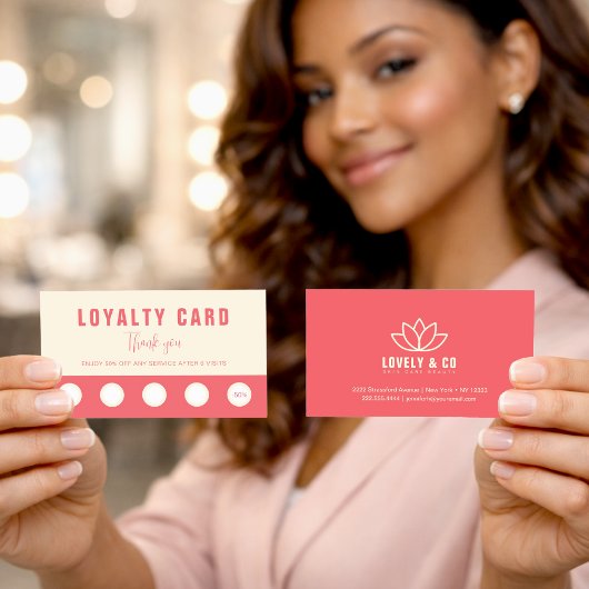 Elegante Roze & Ivoor Schoonheid Loyalty & Rewards